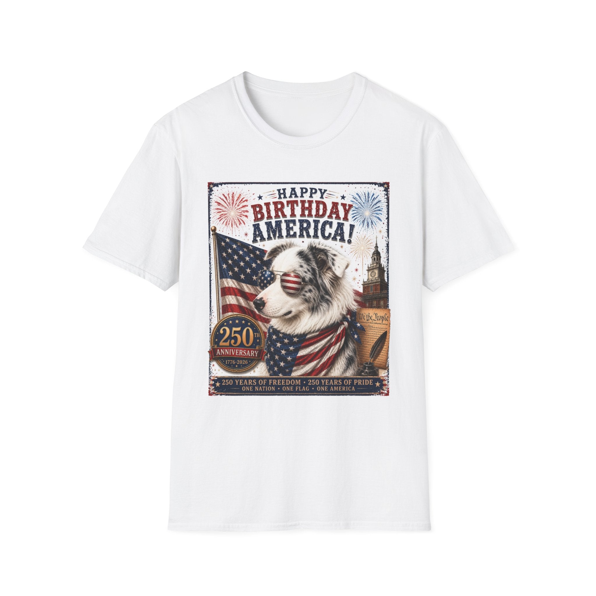 Blue Merle Australian Shepherd Patriotic Shirt | 250th Anniversary Aussie Tee (1776–2026)