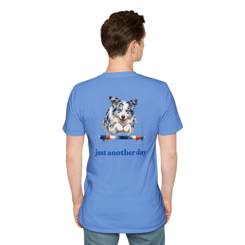 Just Another Day Blue Merle Aussie Agility Tee | Australian Shepherd Dog Sports Shirt