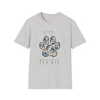 Aussie Mom Merle Paw Print T-Shirt | Watercolor Blue Merle Australian Shepherd Shirt