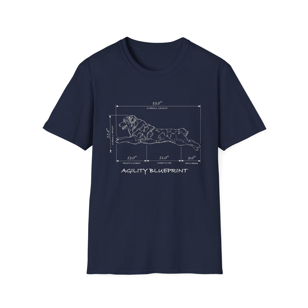 Aussie Specs Blueprint Tee | Australian Shepherd Agility T-Shirt