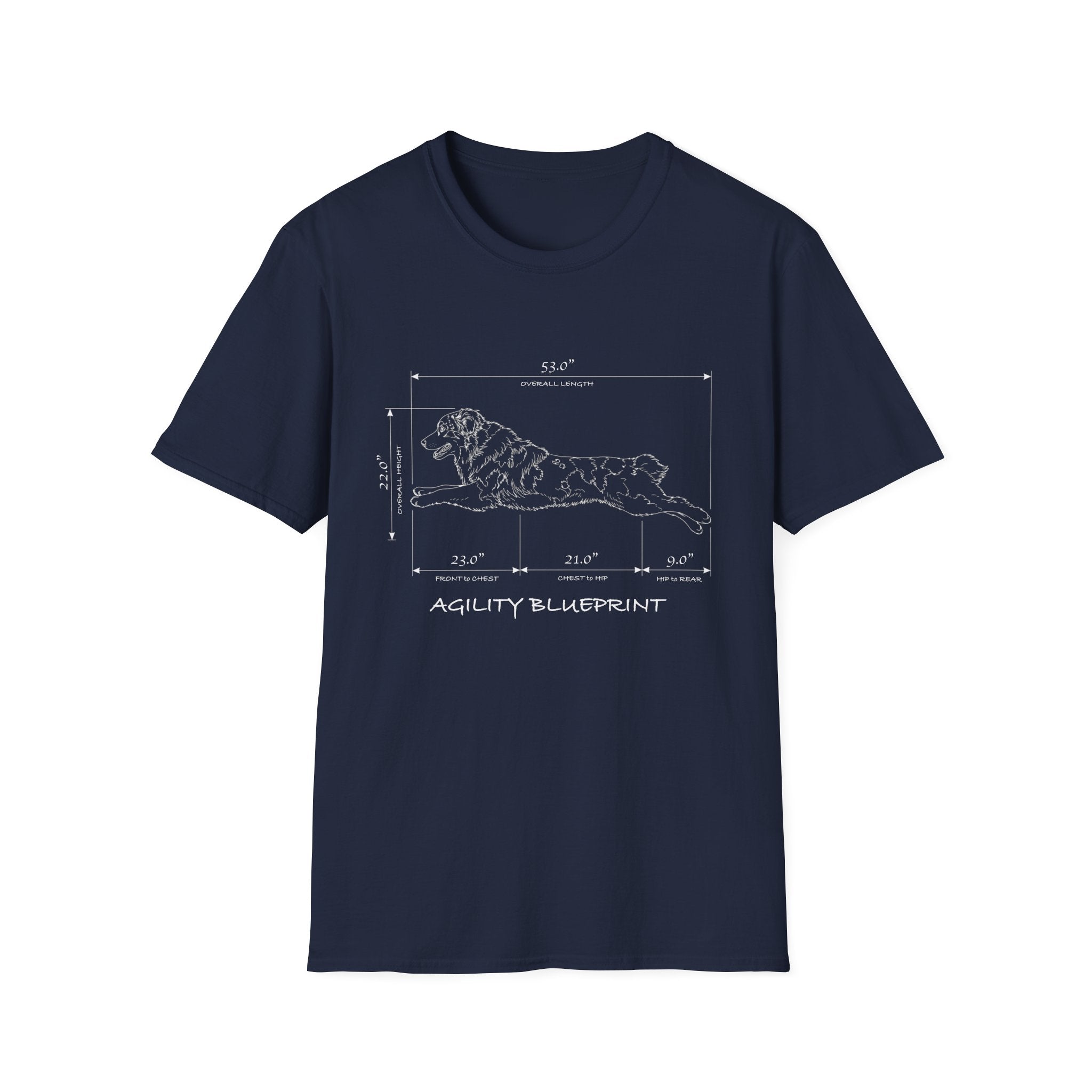 Aussie Specs Blueprint Tee | Australian Shepherd Agility T-Shirt