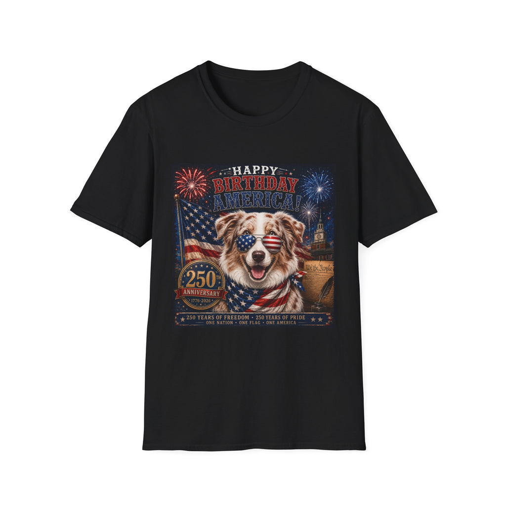 Red Merle Australian Shepherd Patriotic Shirt | 250th Anniversary Aussie Tee (1776–2026)