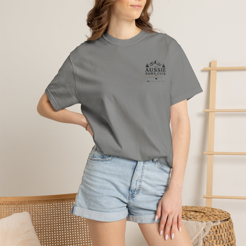 Weekend Warrior Australian Shepherd T-Shirt | Black Tri Aussie Camping Tee | Comfort Colors