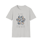 Aussie Mom Merle Paw Print T-Shirt | Watercolor Blue Merle Australian Shepherd Shirt