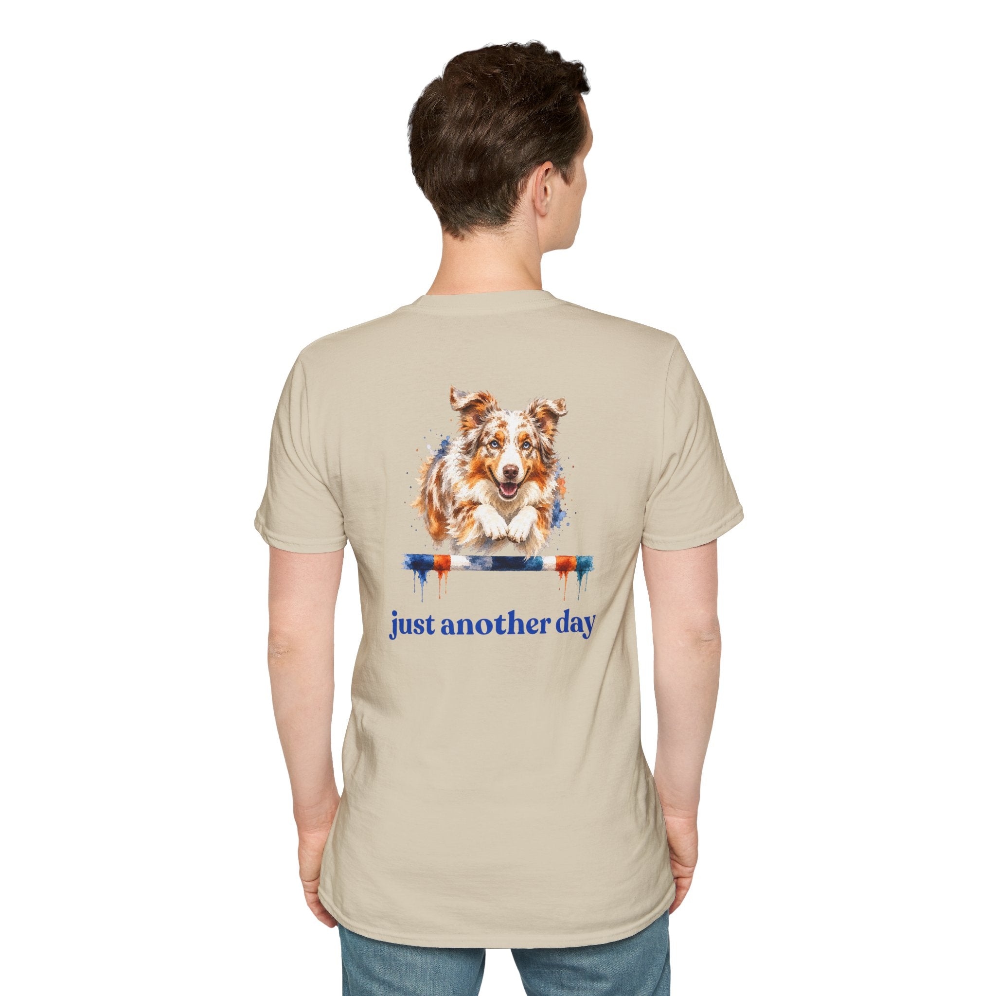 Just Another Day Red Merle Aussie Agility Tee | Australian Shepherd Dog Sports Shirt