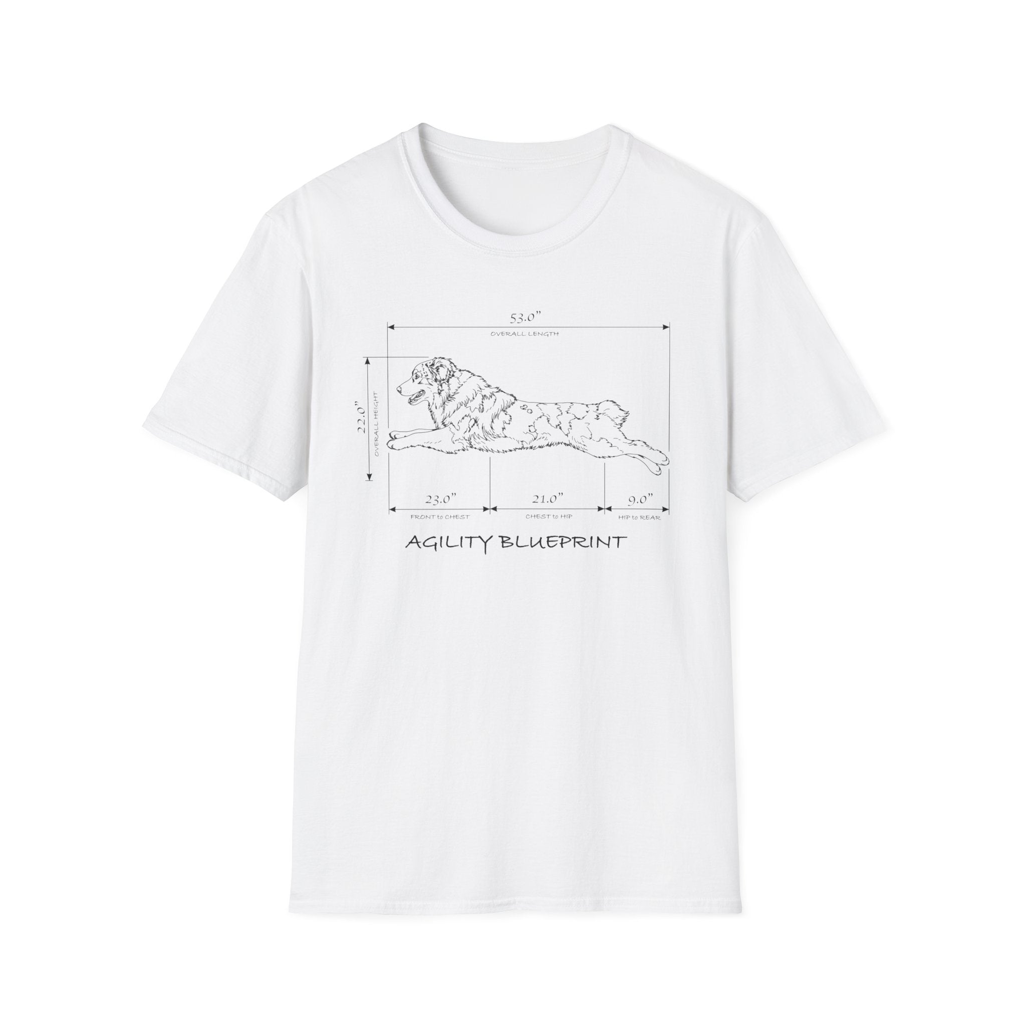 Aussie Specs Blueprint Tee | Australian Shepherd Agility T-Shirt