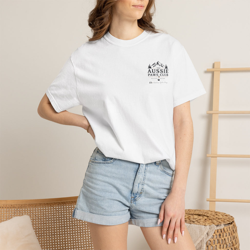 Weekend Warrior Australian Shepherd T-Shirt | Blue Merle Aussie Camping Tee | Comfort Colors