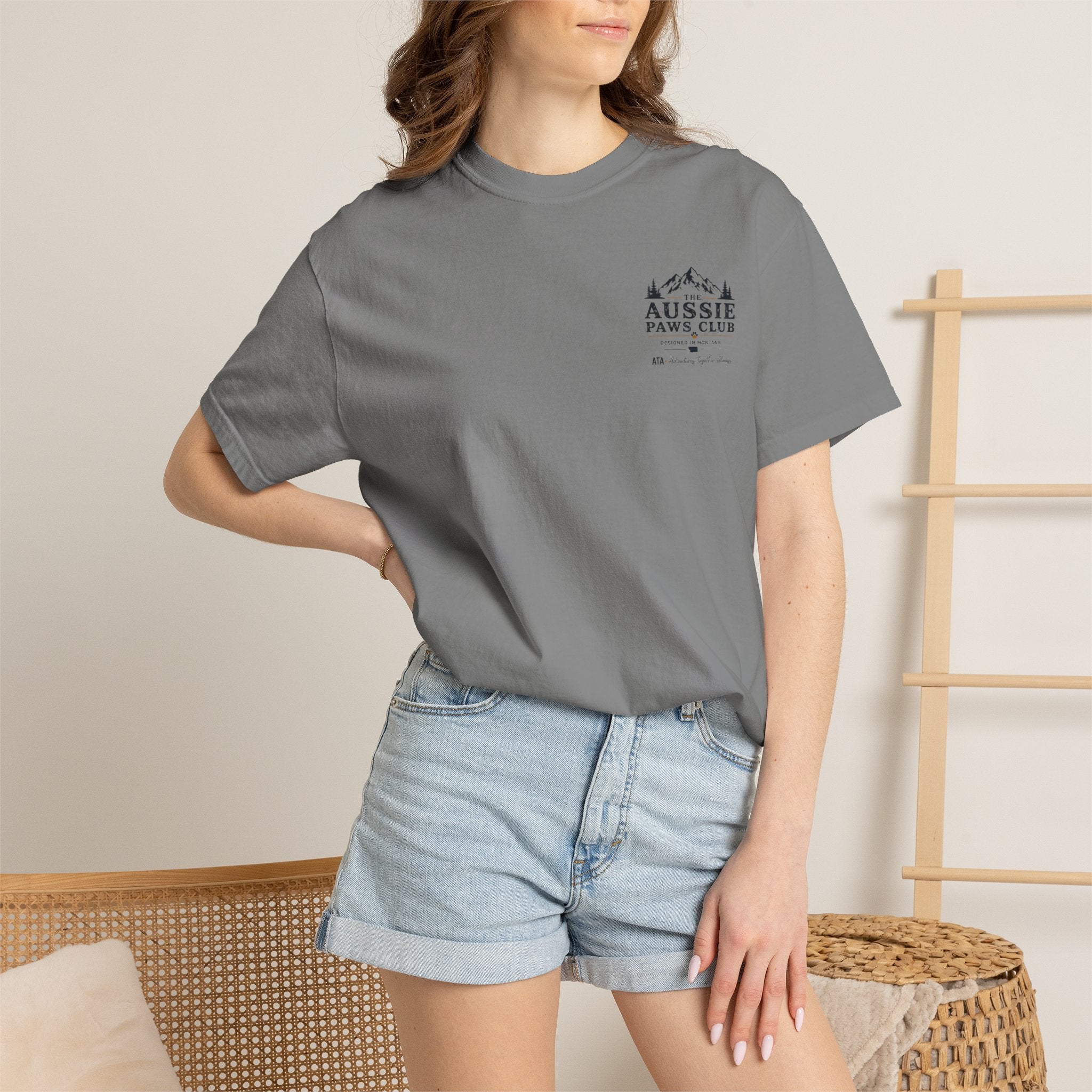 Weekend Warrior Australian Shepherd T-Shirt | Red Tri Aussie Camping Tee | Comfort Colors