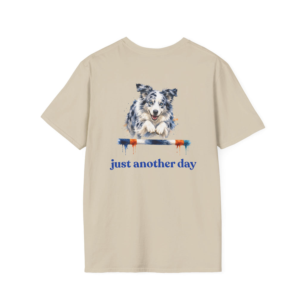 Just Another Day Blue Merle Aussie Agility Tee | Australian Shepherd Dog Sports Shirt