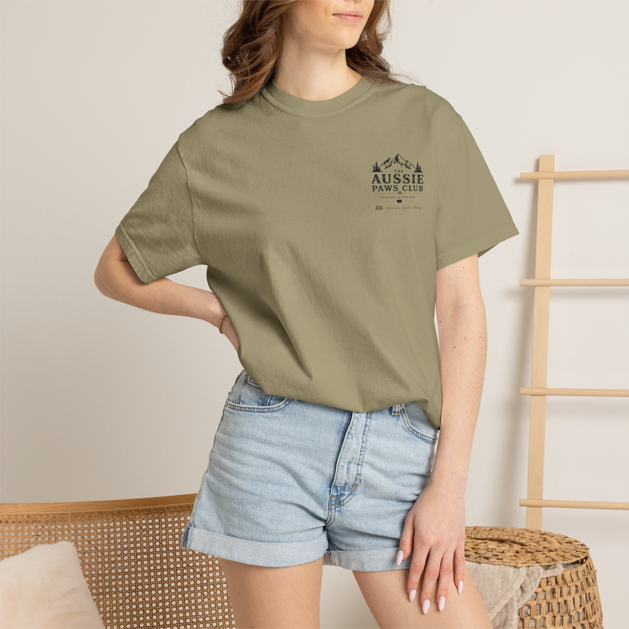 Weekend Warrior Australian Shepherd T-Shirt | Blue Merle Aussie Camping Tee | Comfort Colors