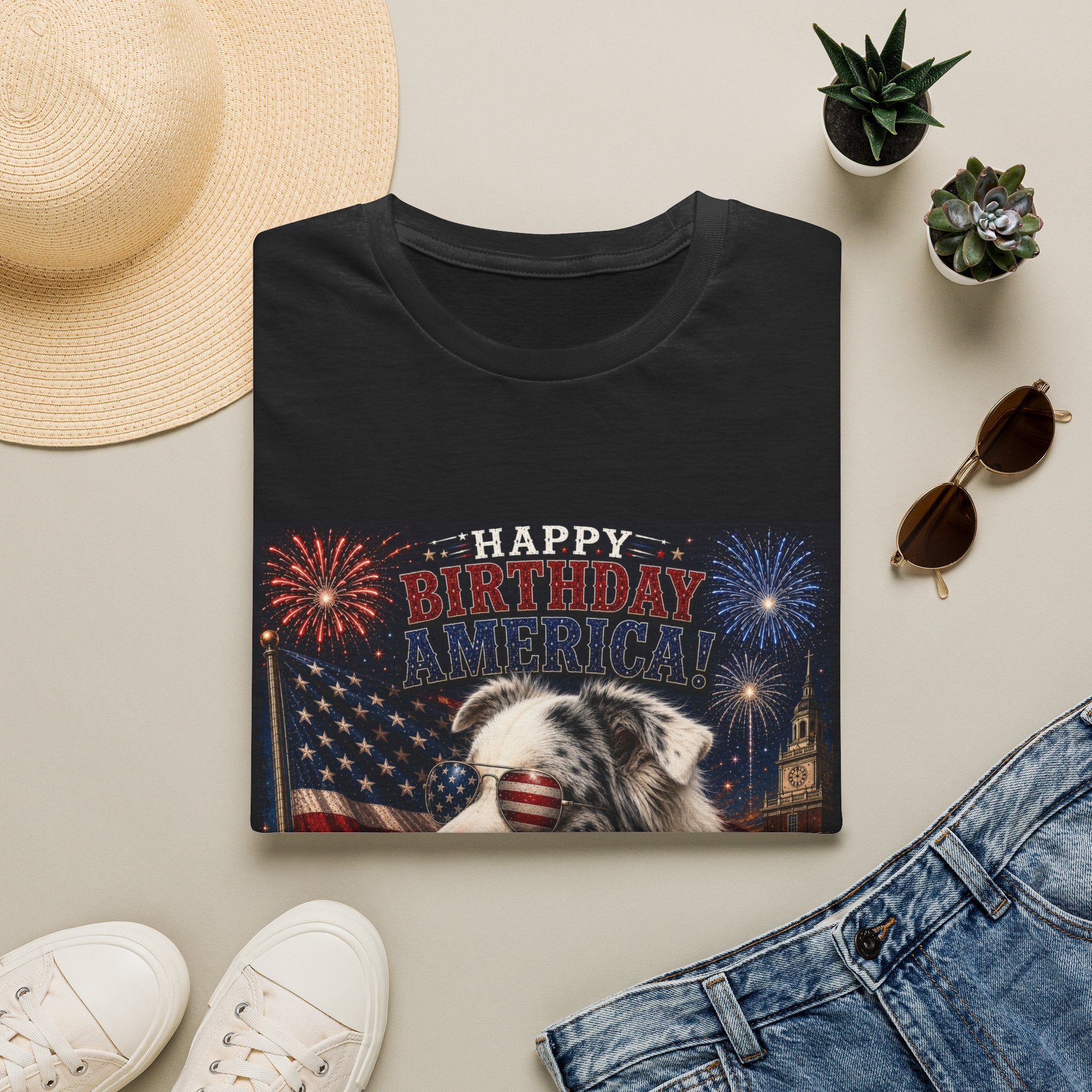 Blue Merle Australian Shepherd Patriotic Shirt | 250th Anniversary Aussie Tee (1776–2026)