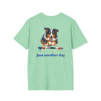 Just Another Day Tri-Color Aussie Agility Tee | Australian Shepherd Dog Sports Shirt
