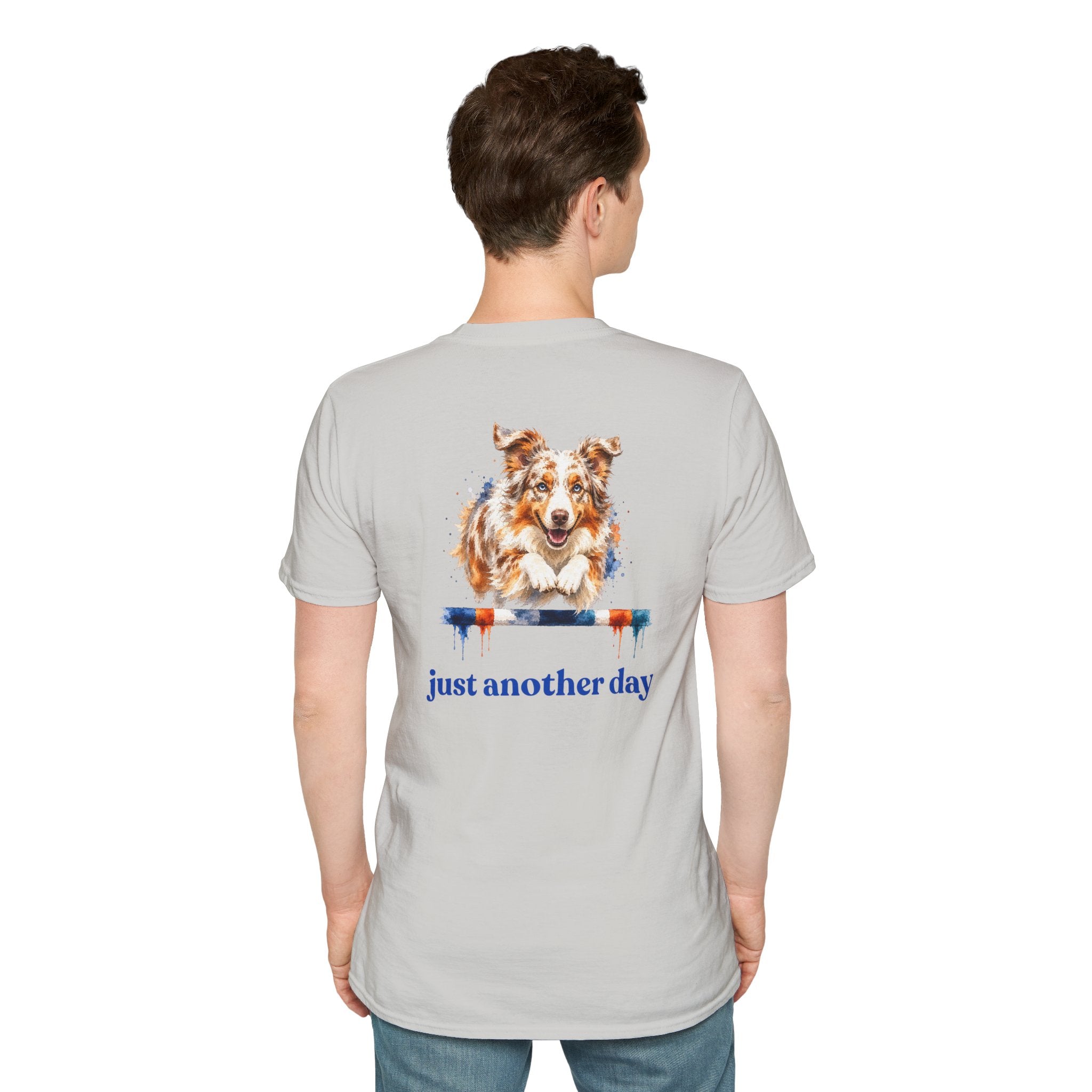 Just Another Day Red Merle Aussie Agility Tee | Australian Shepherd Dog Sports Shirt
