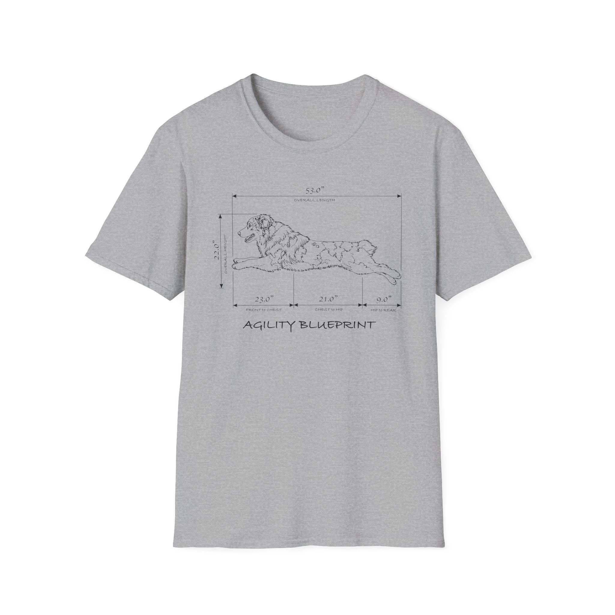 Aussie Specs Blueprint Tee | Australian Shepherd Agility T-Shirt