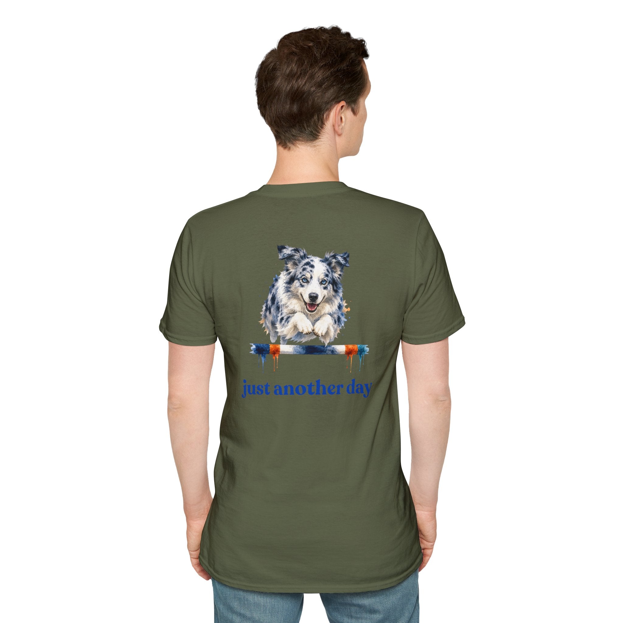 Just Another Day Blue Merle Aussie Agility Tee | Australian Shepherd Dog Sports Shirt