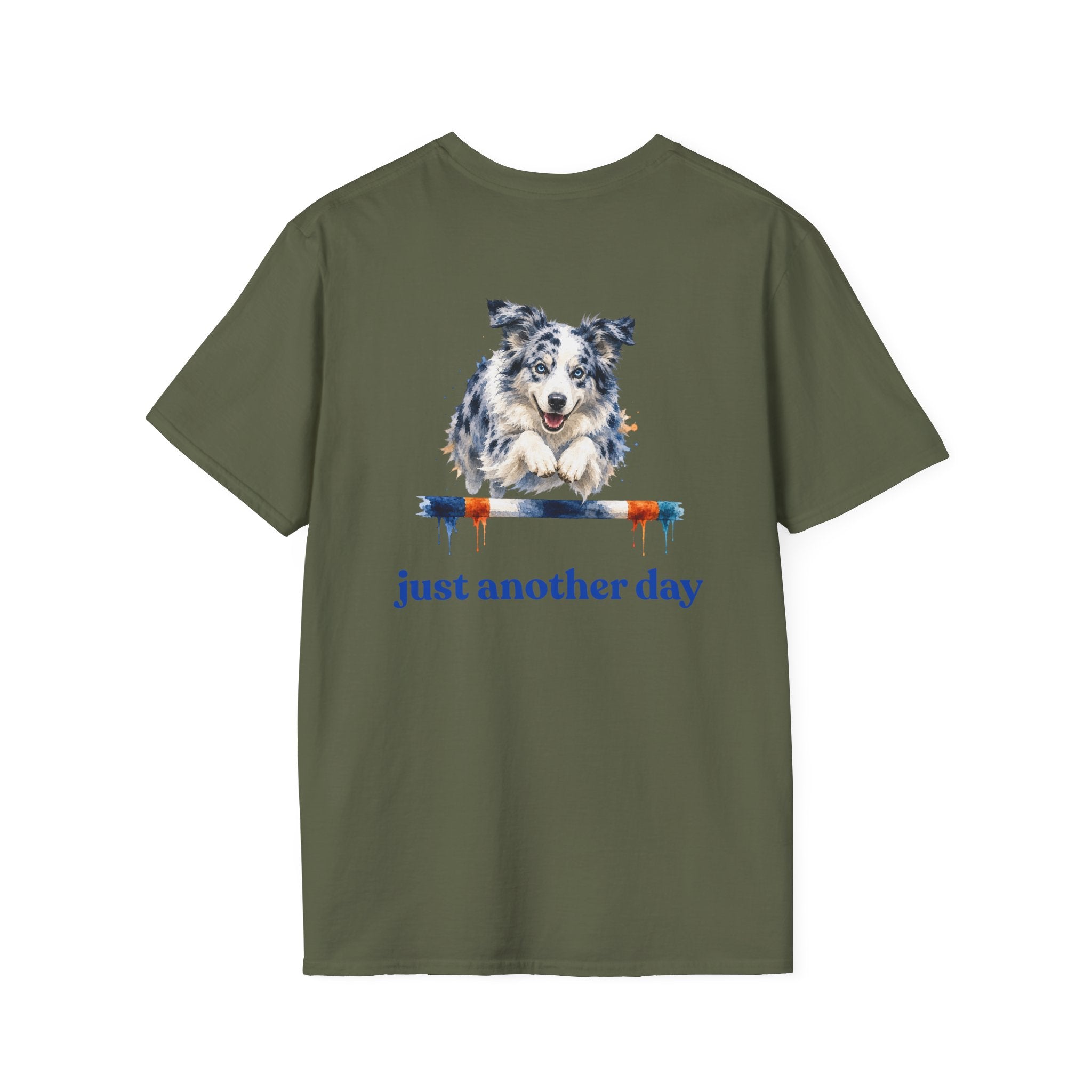 Just Another Day Blue Merle Aussie Agility Tee | Australian Shepherd Dog Sports Shirt