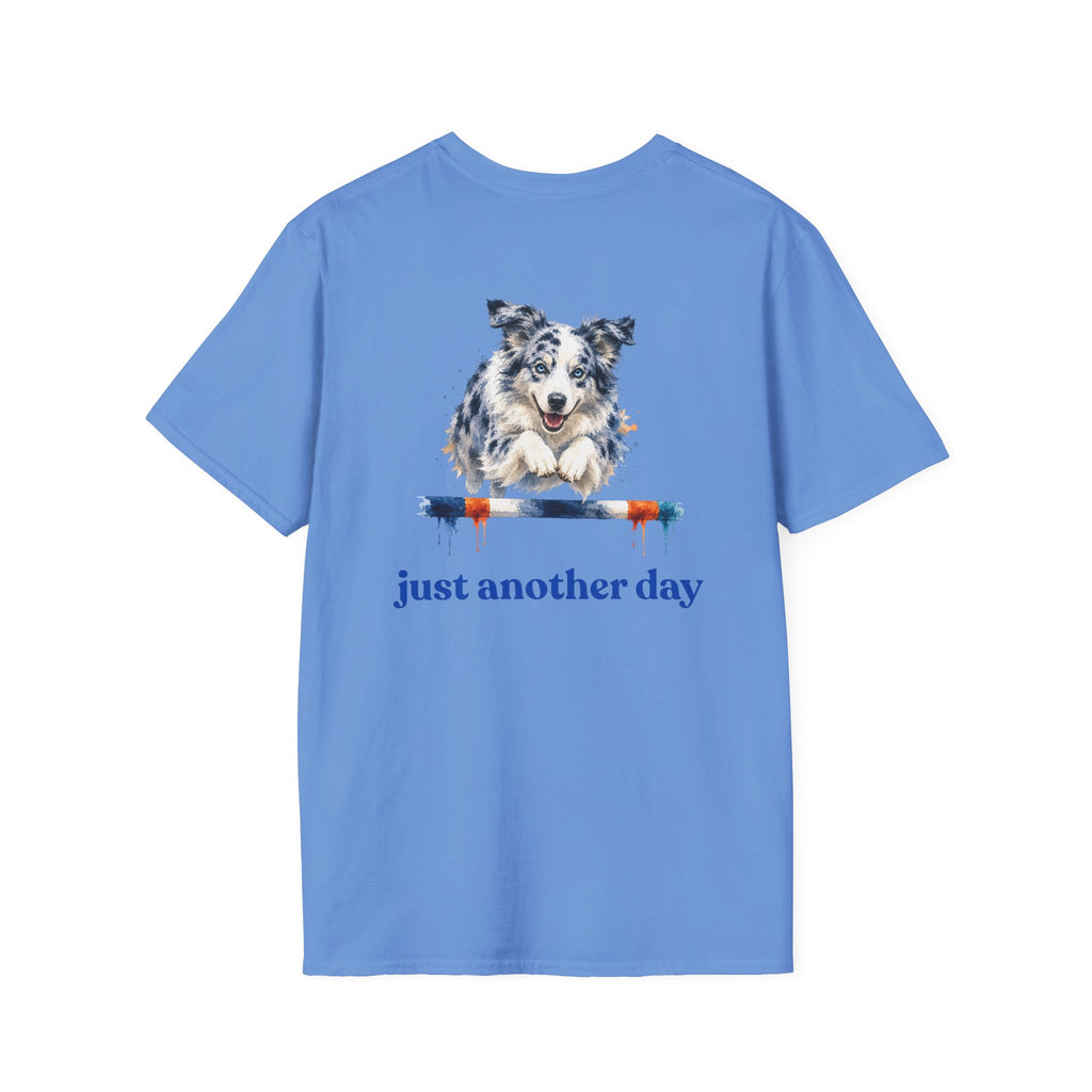 Just Another Day Blue Merle Aussie Agility Tee | Australian Shepherd Dog Sports Shirt