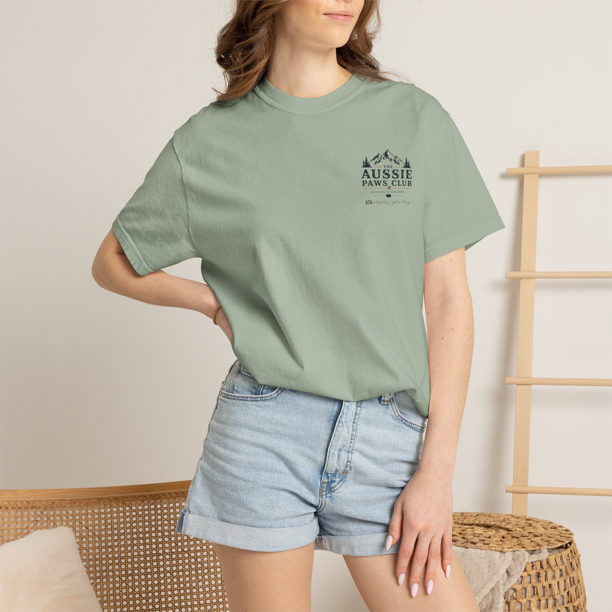 Weekend Warrior Australian Shepherd T-Shirt | Red Tri Aussie Camping Tee | Comfort Colors