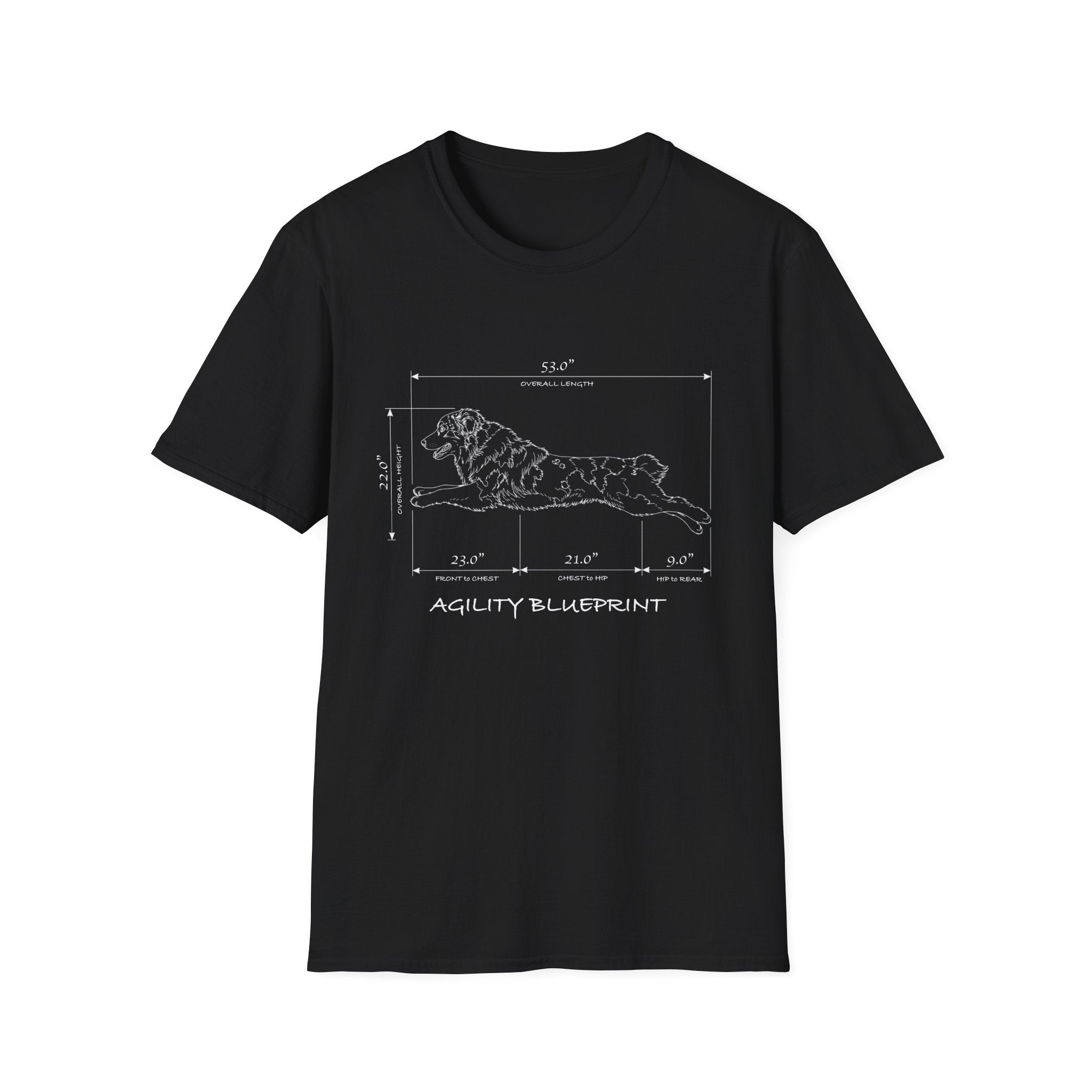 Aussie Specs Blueprint Tee | Australian Shepherd Agility T-Shirt