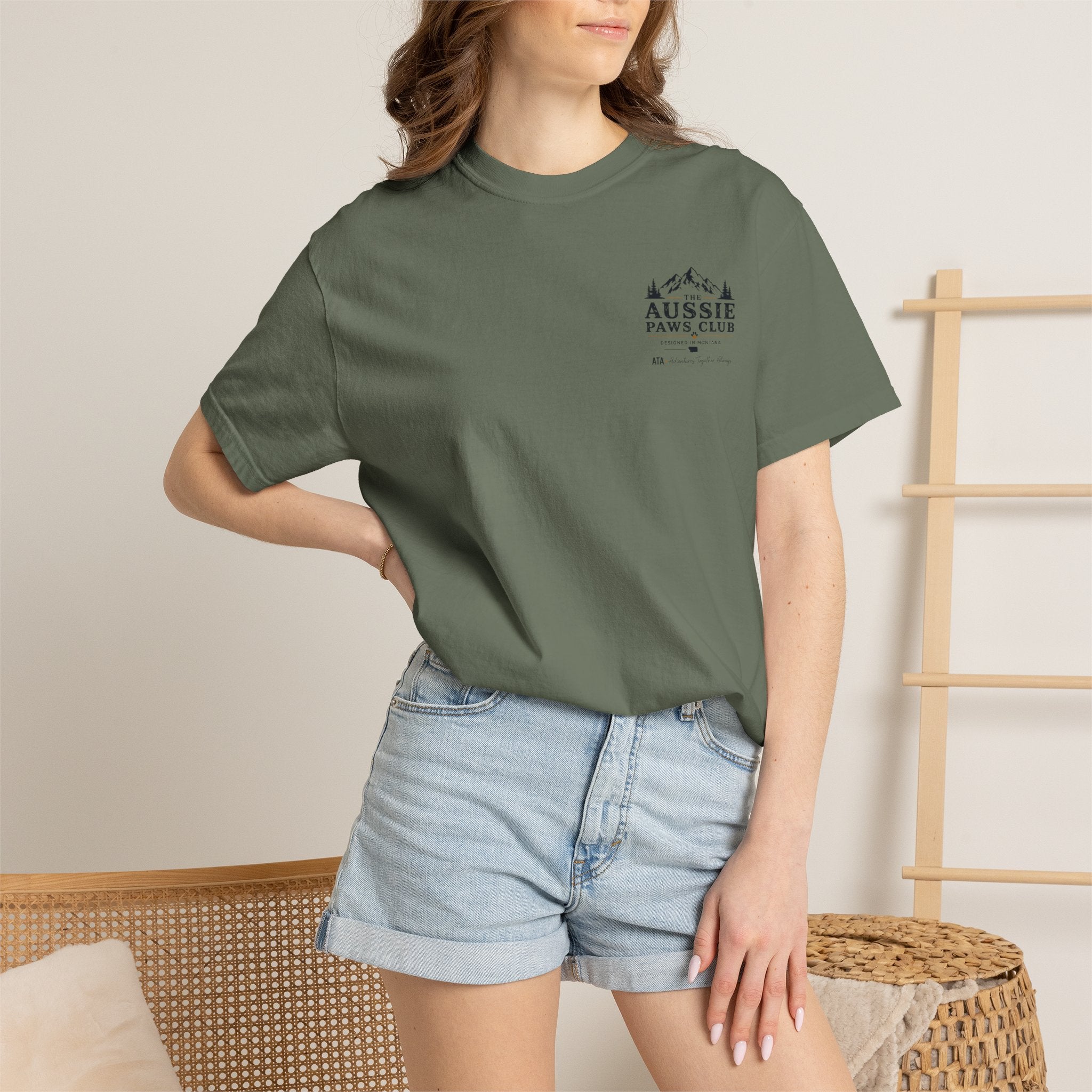 Weekend Warrior Australian Shepherd T-Shirt | Blue Merle Aussie Camping Tee | Comfort Colors