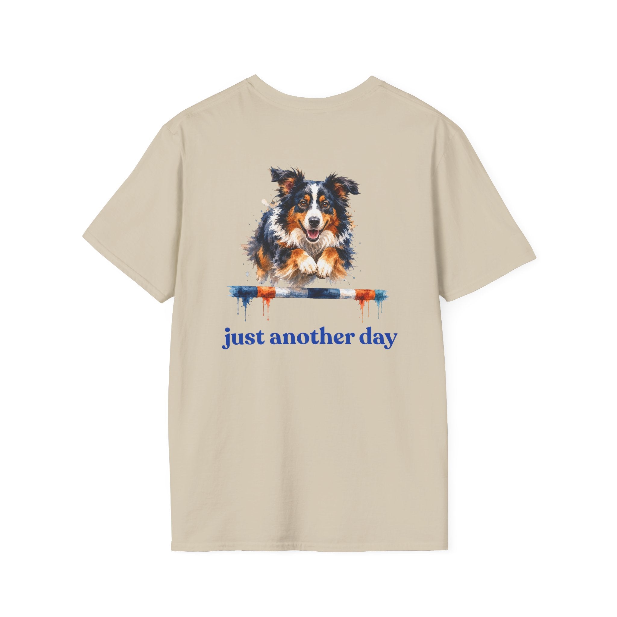 Just Another Day Tri-Color Aussie Agility Tee | Australian Shepherd Dog Sports Shirt