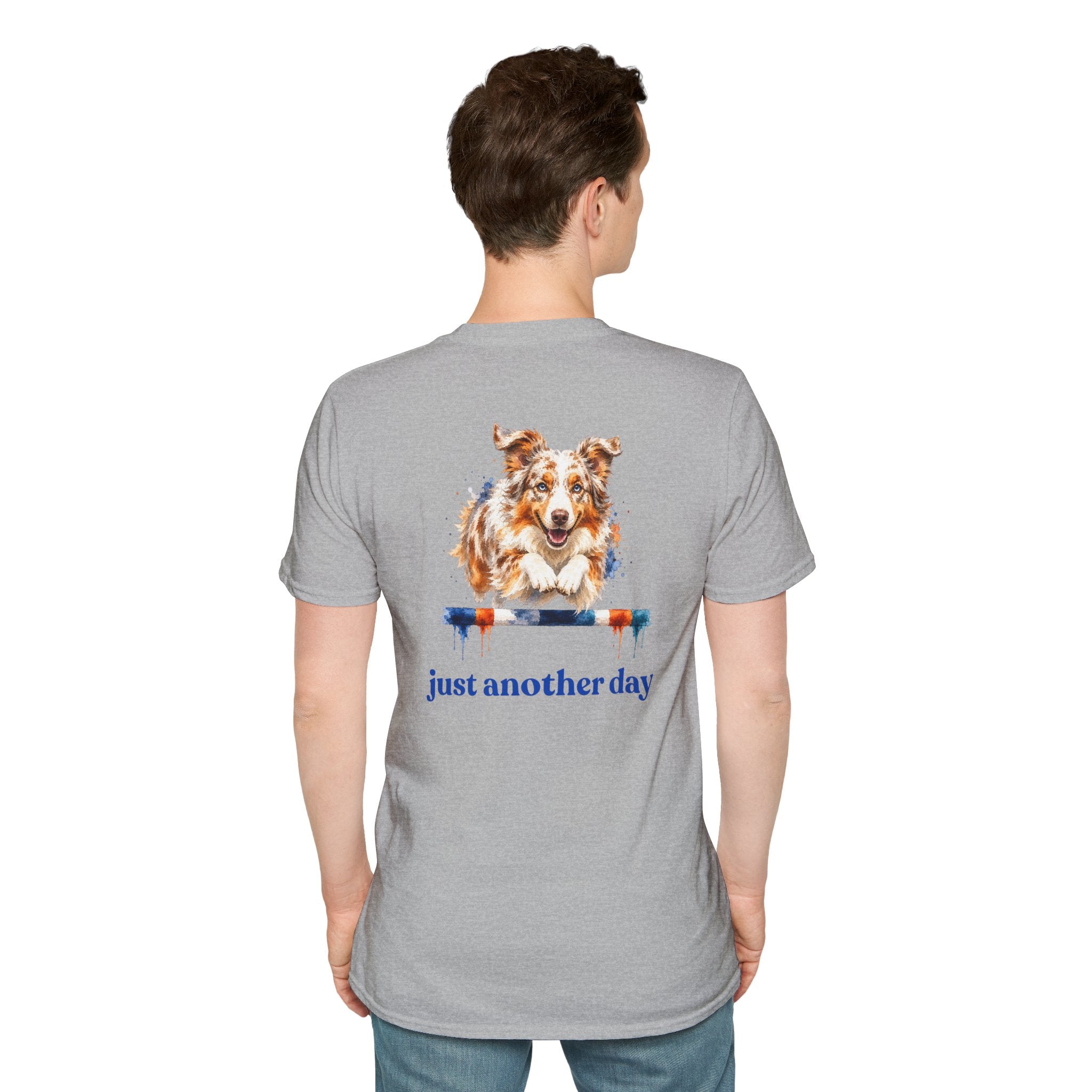 Just Another Day Red Merle Aussie Agility Tee | Australian Shepherd Dog Sports Shirt