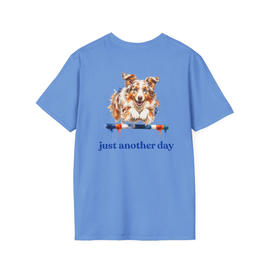 Just Another Day Red Merle Aussie Agility Tee | Australian Shepherd Dog Sports Shirt