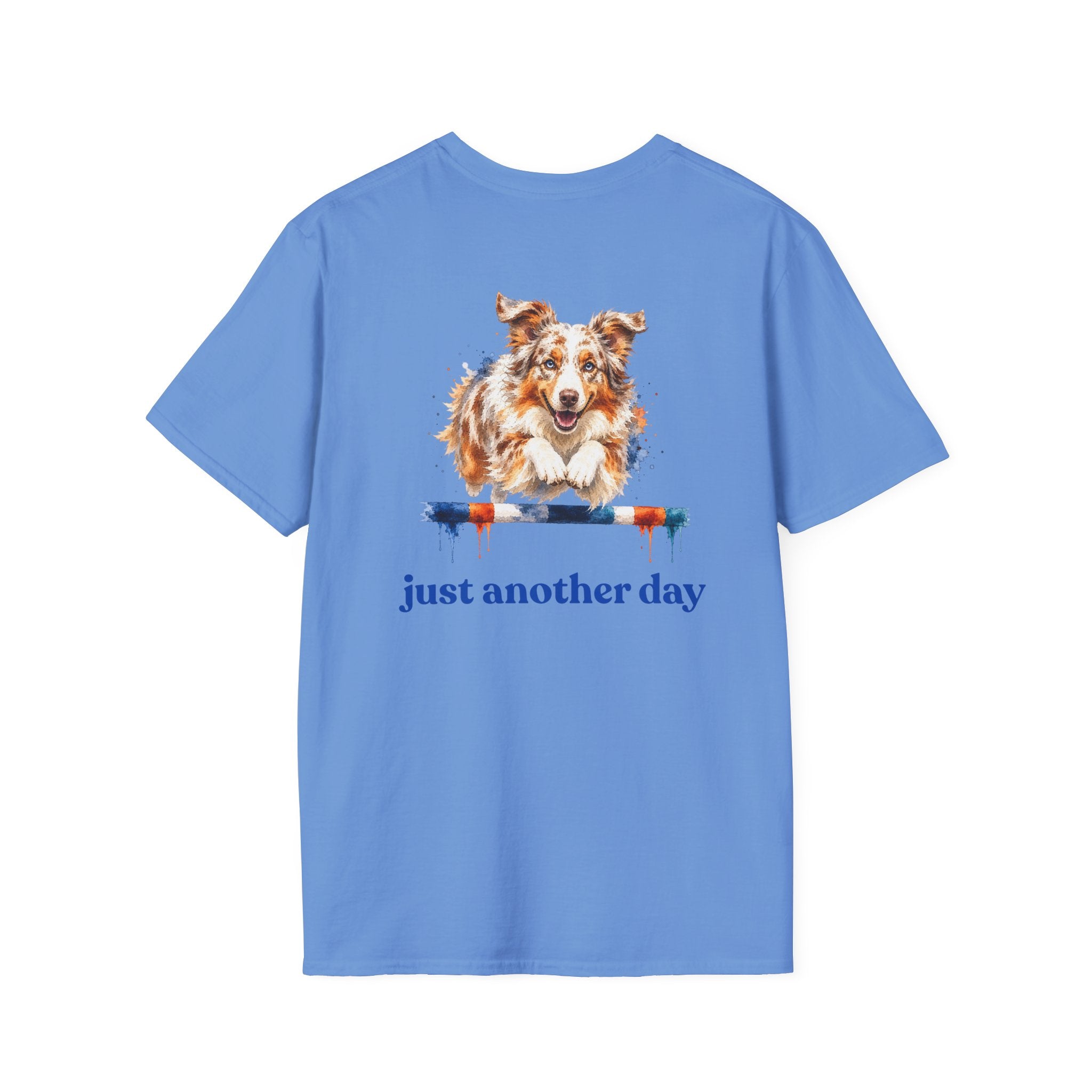 Just Another Day Red Merle Aussie Agility Tee | Australian Shepherd Dog Sports Shirt