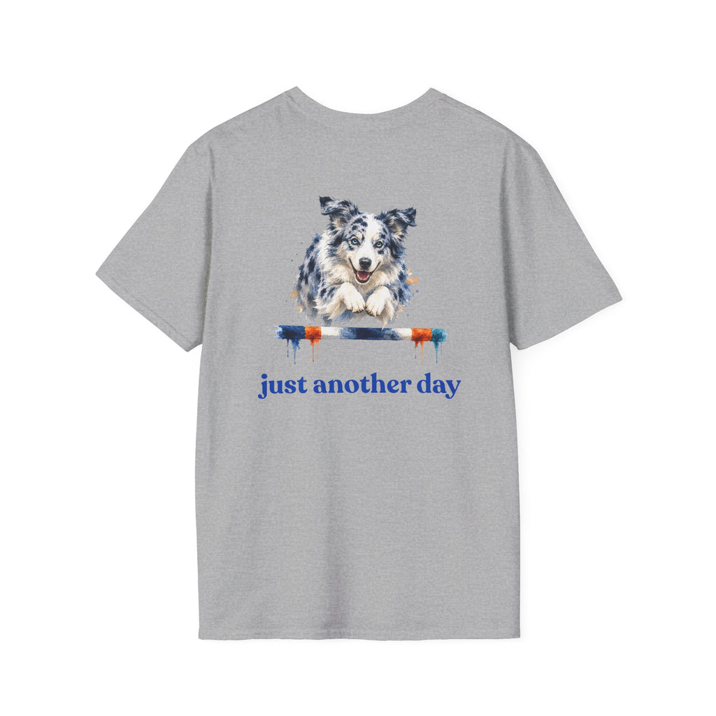 Just Another Day Blue Merle Aussie Agility Tee | Australian Shepherd Dog Sports Shirt