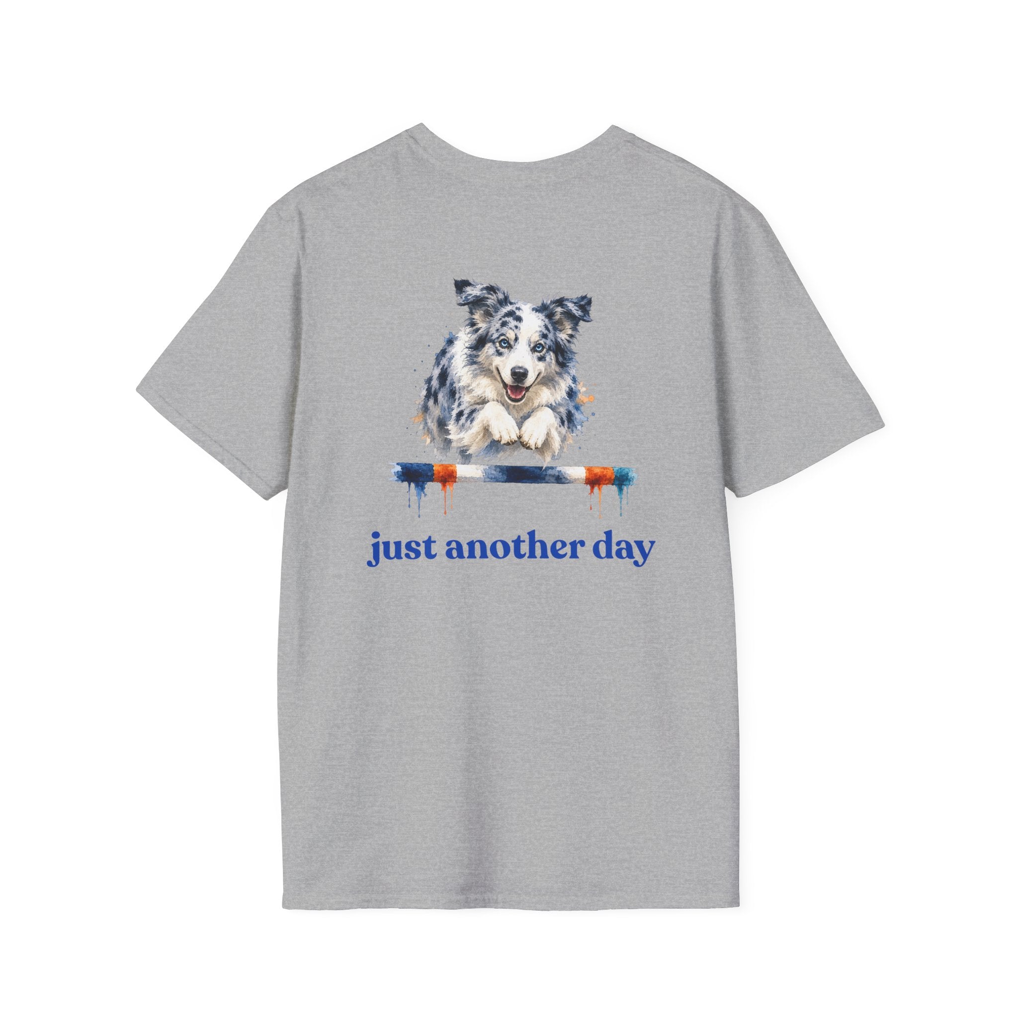 Just Another Day Blue Merle Aussie Agility Tee | Australian Shepherd Dog Sports Shirt