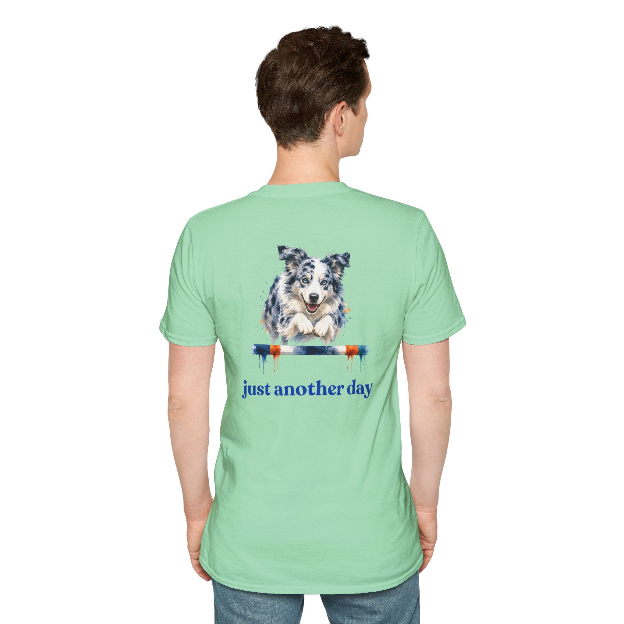 Just Another Day Blue Merle Aussie Agility Tee | Australian Shepherd Dog Sports Shirt