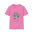 Aussie Mom Merle Paw Print T-Shirt | Watercolor Blue Merle Australian Shepherd Shirt