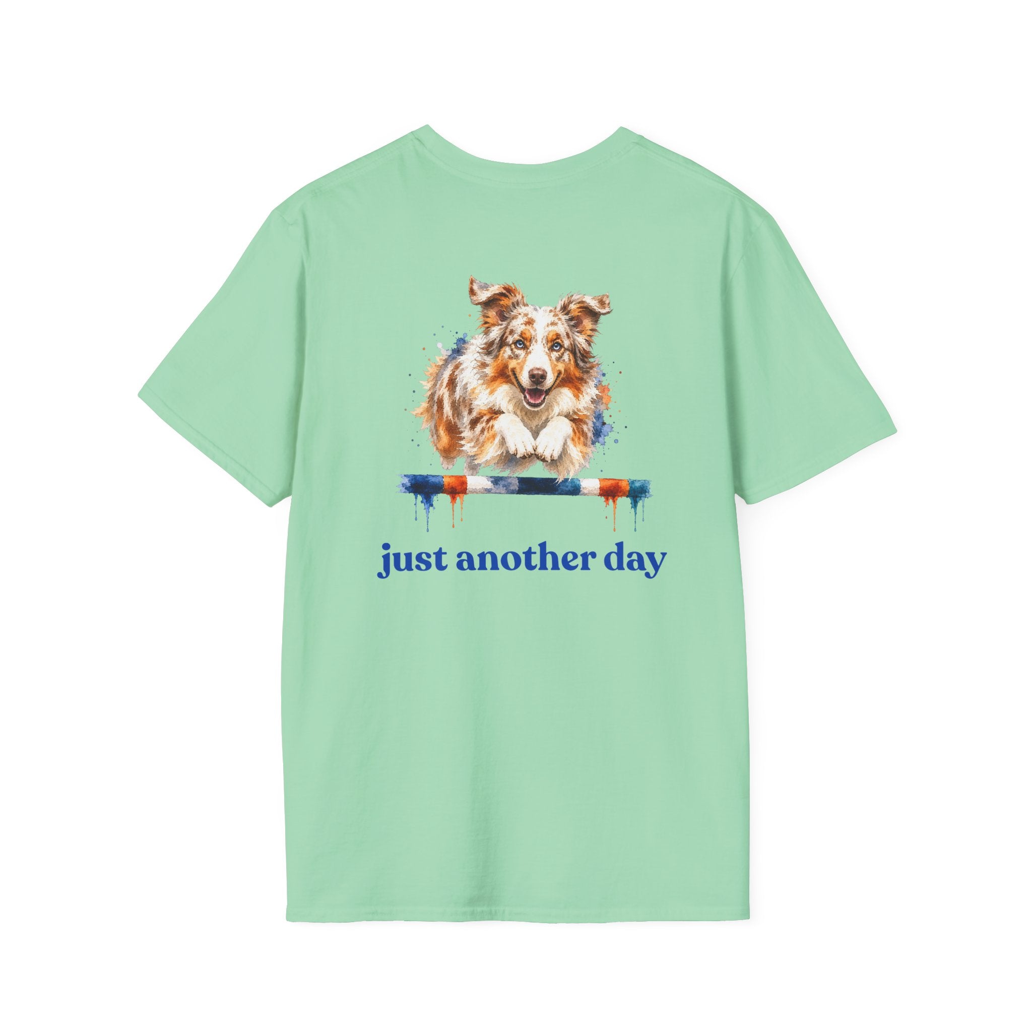 Just Another Day Red Merle Aussie Agility Tee | Australian Shepherd Dog Sports Shirt