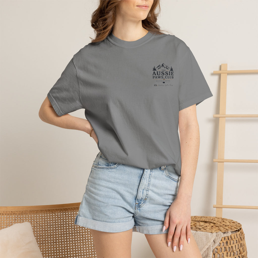 Weekend Warrior Australian Shepherd T-Shirt | Black Tri Aussie Camping Tee | Comfort Colors