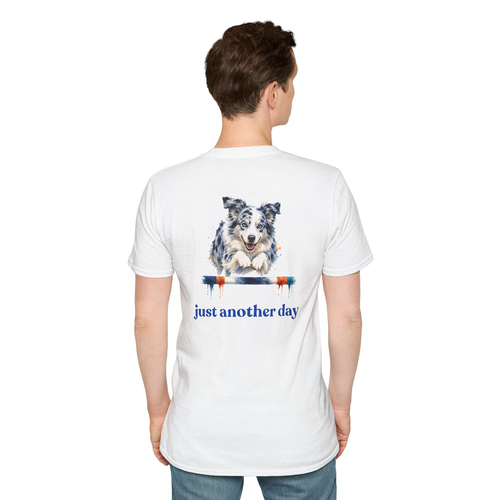 Just Another Day Blue Merle Aussie Agility Tee | Australian Shepherd Dog Sports Shirt