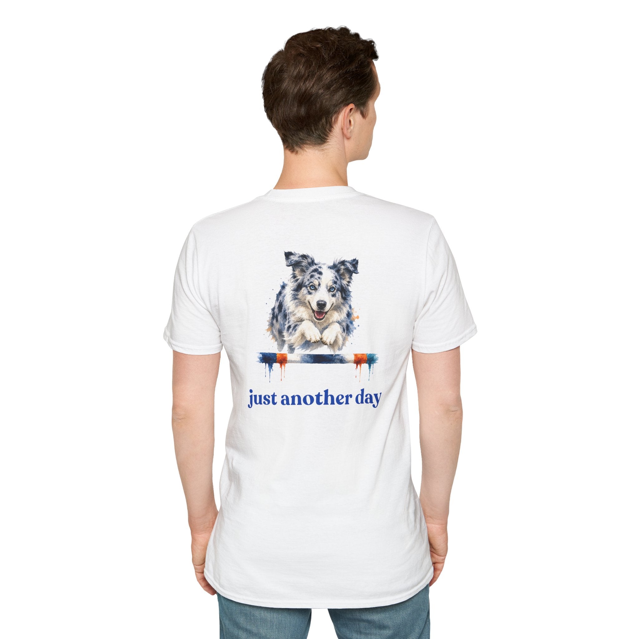 Just Another Day Blue Merle Aussie Agility Tee | Australian Shepherd Dog Sports Shirt