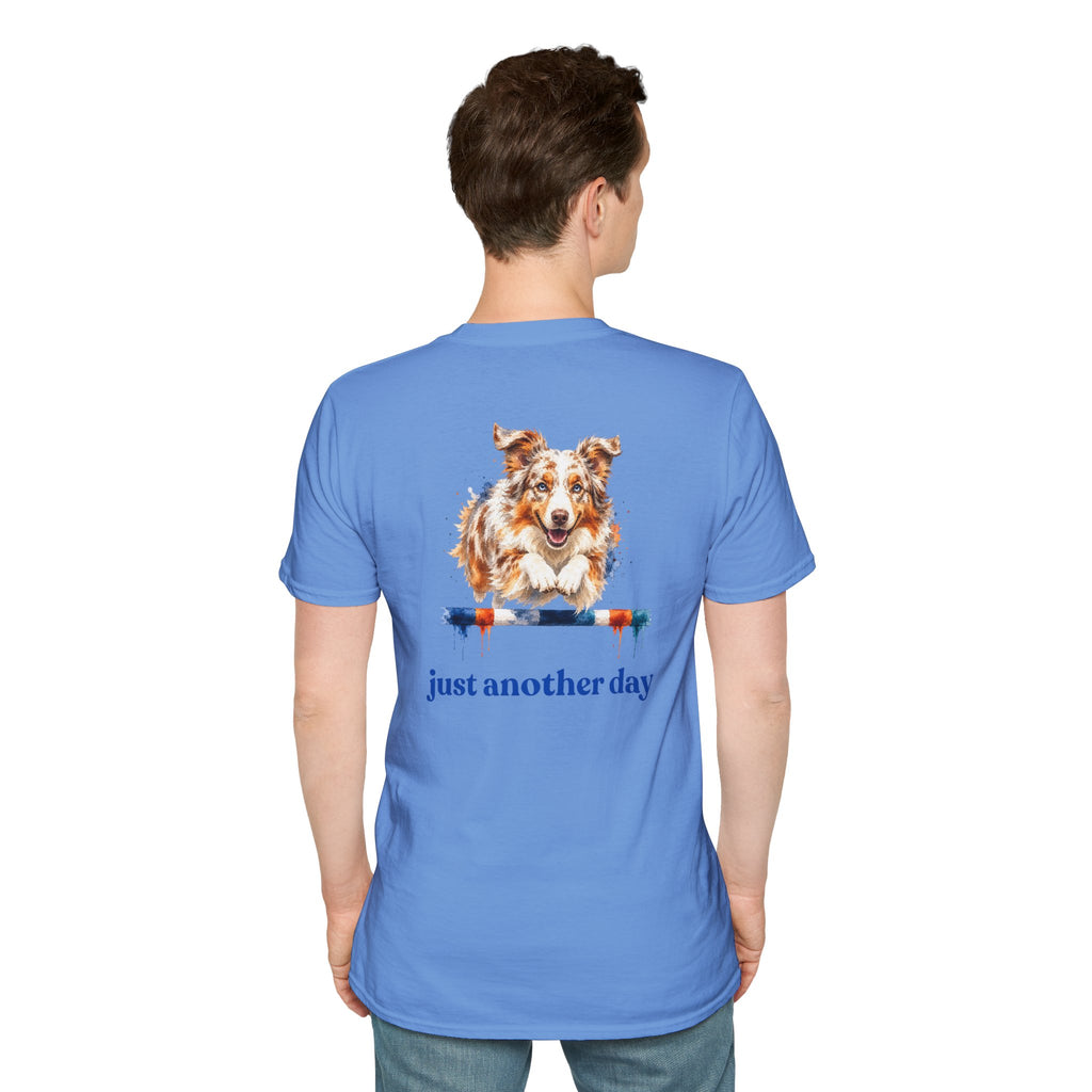 Just Another Day Red Merle Aussie Agility Tee | Australian Shepherd Dog Sports Shirt