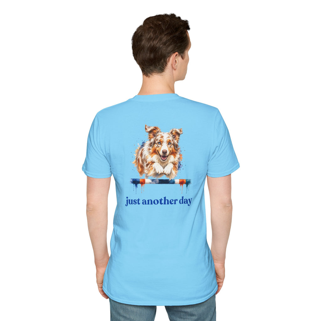 Just Another Day Red Merle Aussie Agility Tee | Australian Shepherd Dog Sports Shirt