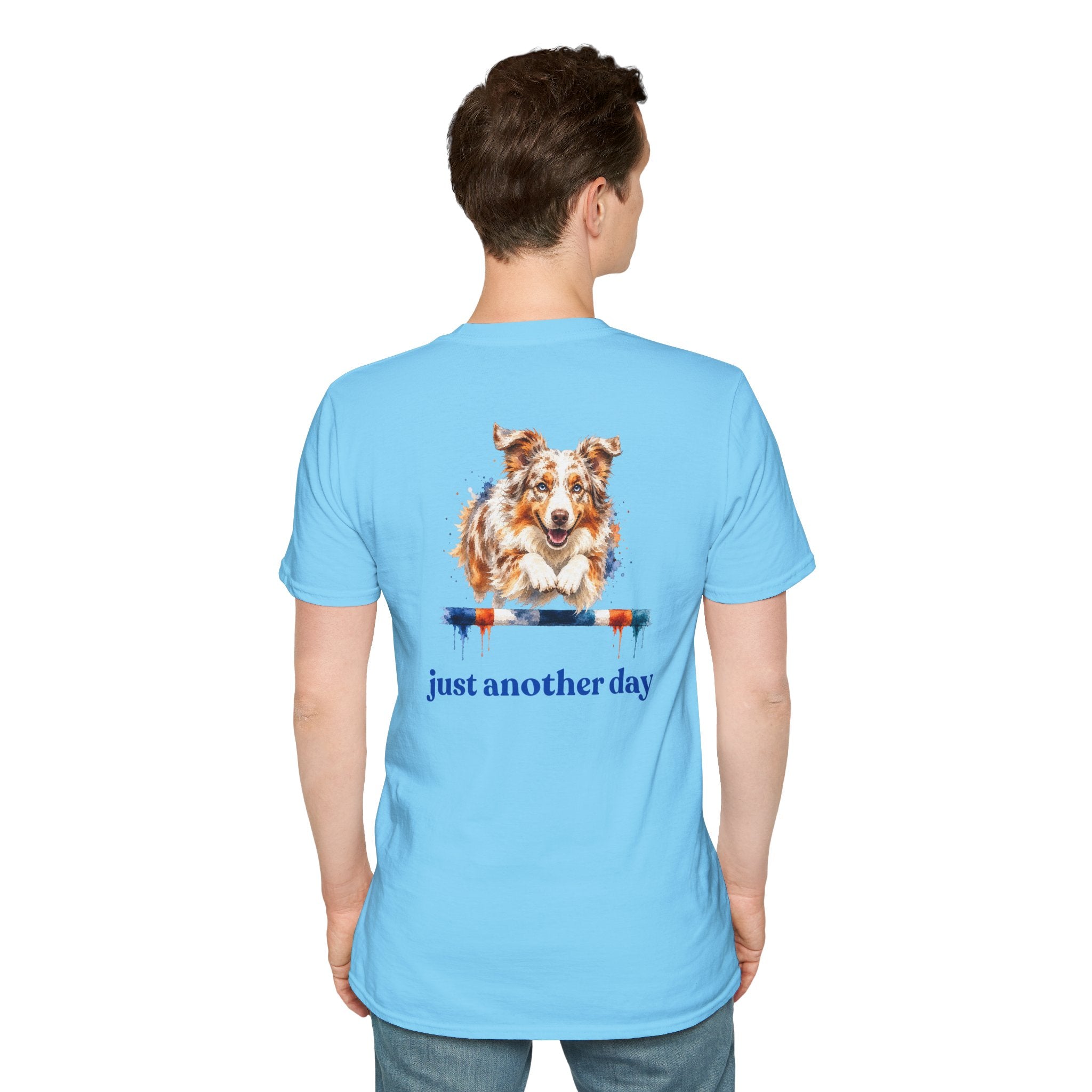 Just Another Day Red Merle Aussie Agility Tee | Australian Shepherd Dog Sports Shirt