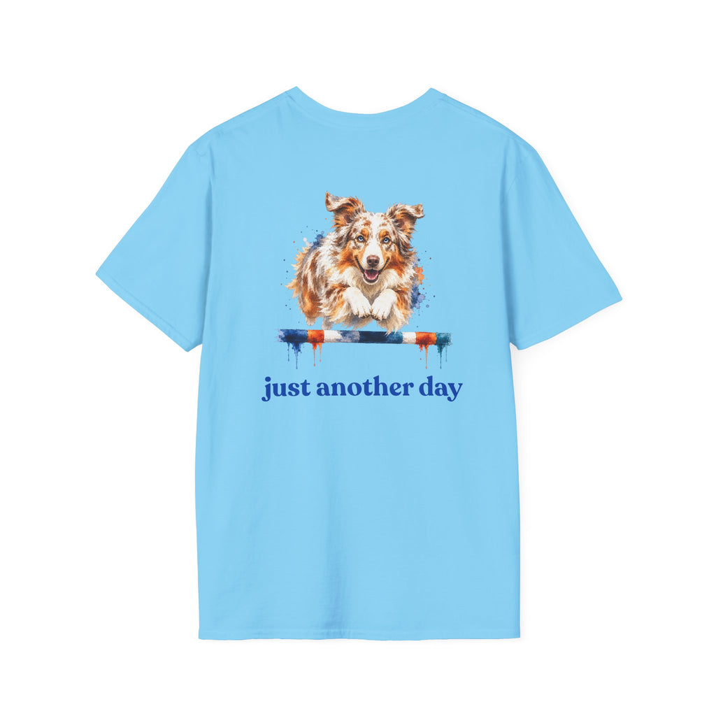 Just Another Day Red Merle Aussie Agility Tee | Australian Shepherd Dog Sports Shirt
