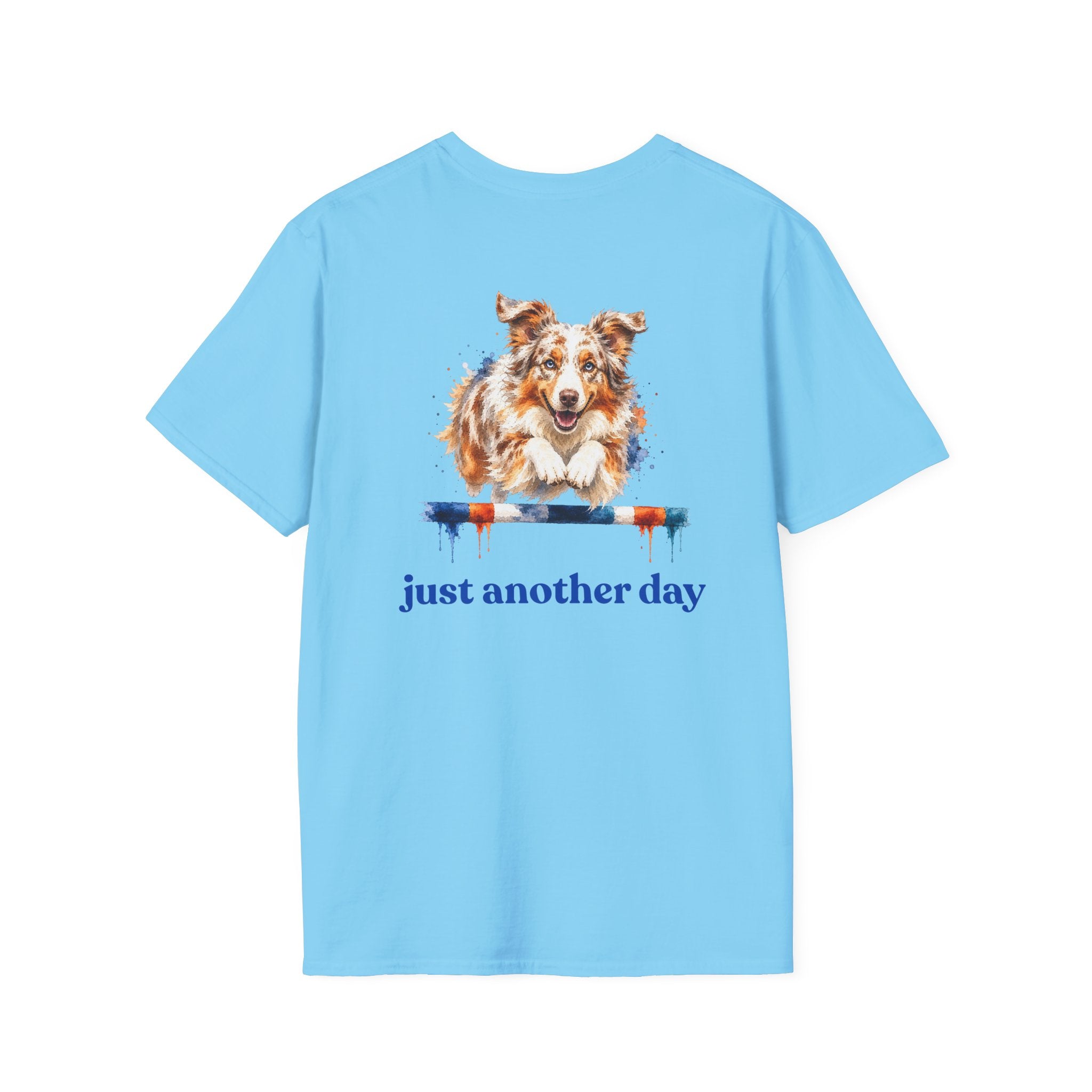 Just Another Day Red Merle Aussie Agility Tee | Australian Shepherd Dog Sports Shirt