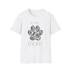 Aussie Mom Merle Paw Print T-Shirt | Watercolor Blue Merle Australian Shepherd Shirt