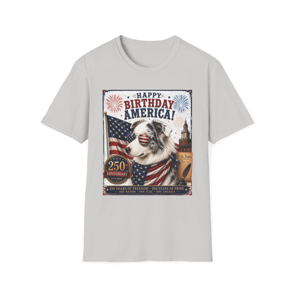 Blue Merle Australian Shepherd Patriotic Shirt | 250th Anniversary Aussie Tee (1776–2026)