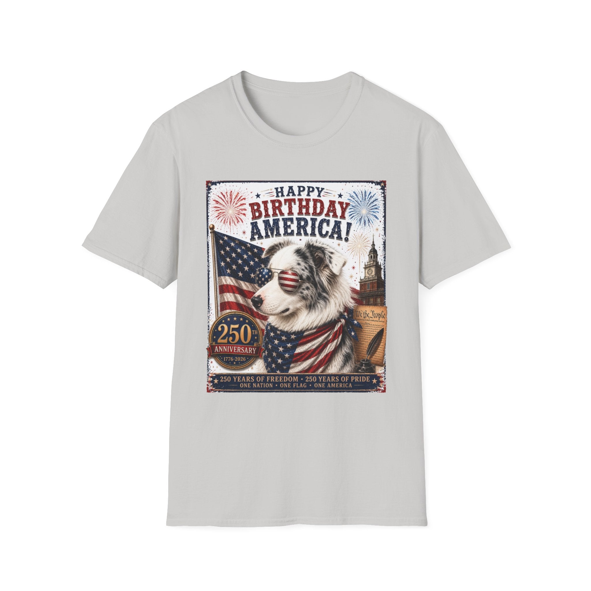 Blue Merle Australian Shepherd Patriotic Shirt | 250th Anniversary Aussie Tee (1776–2026)