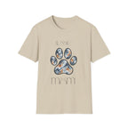 Aussie Mom Merle Paw Print T-Shirt | Watercolor Blue Merle Australian Shepherd Shirt