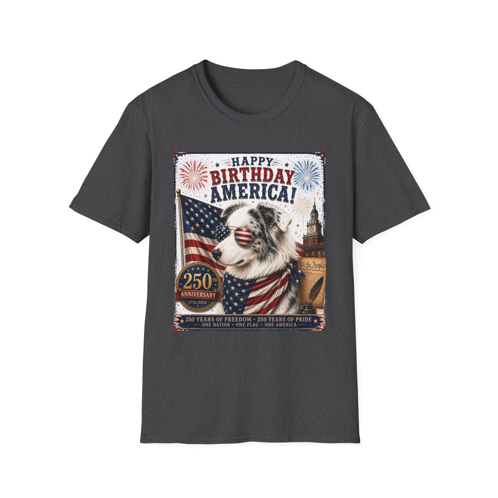 Blue Merle Australian Shepherd Patriotic Shirt | 250th Anniversary Aussie Tee (1776–2026)