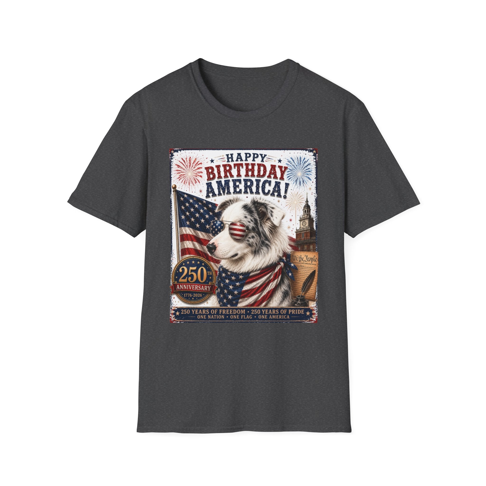 Blue Merle Australian Shepherd Patriotic Shirt | 250th Anniversary Aussie Tee (1776–2026)