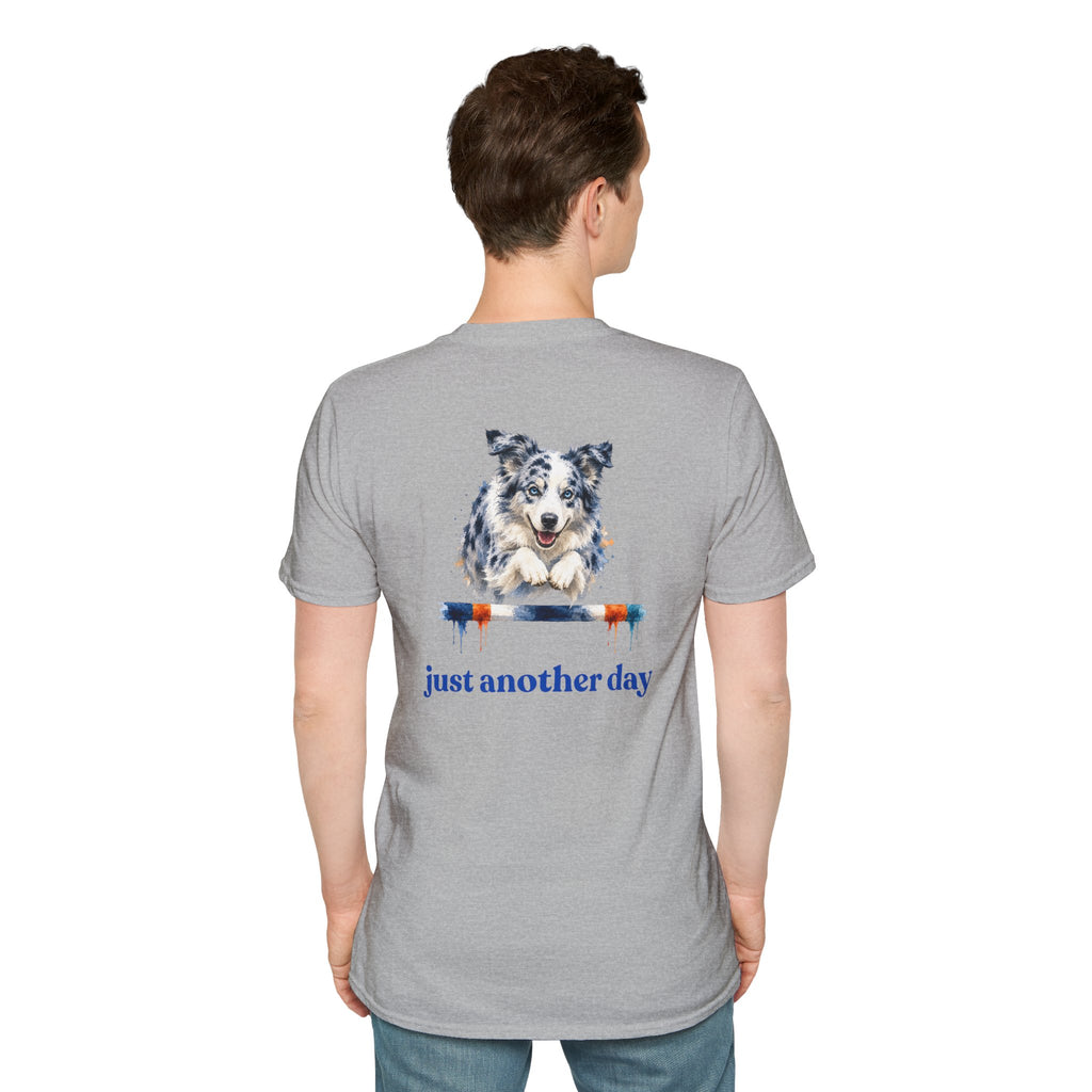 Just Another Day Blue Merle Aussie Agility Tee | Australian Shepherd Dog Sports Shirt