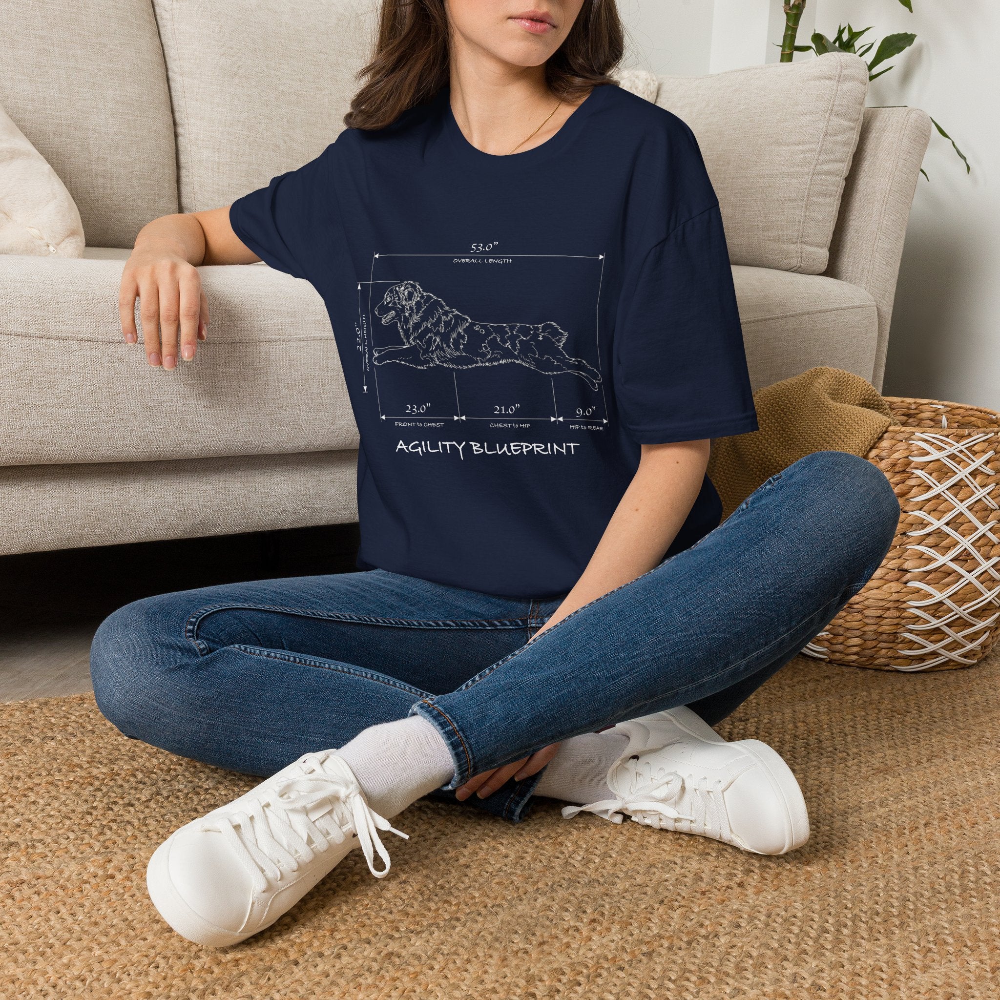 Aussie Specs Blueprint Tee | Australian Shepherd Agility T-Shirt