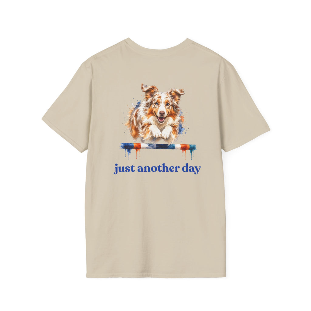 Just Another Day Red Merle Aussie Agility Tee | Australian Shepherd Dog Sports Shirt